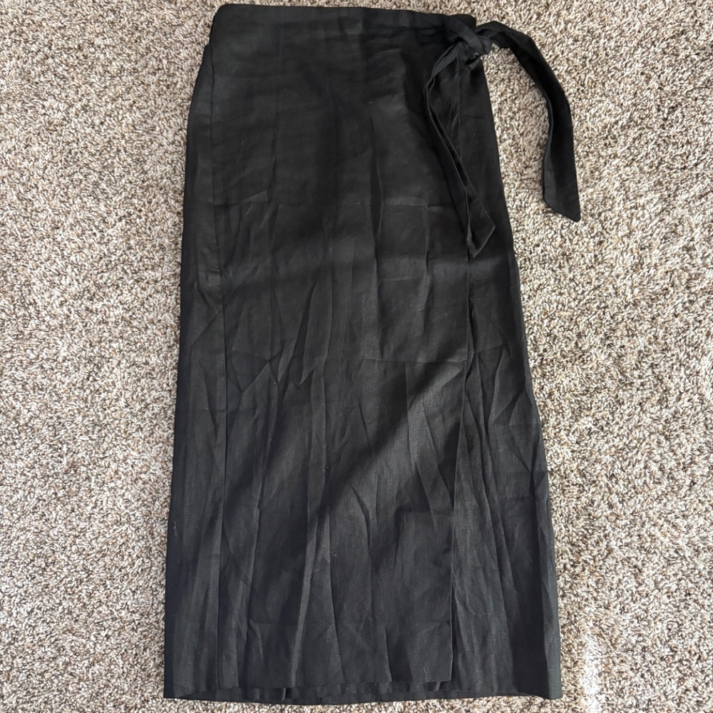 Mango Linen Midi Wrap Skirt - Size M - Picture 5 of 7